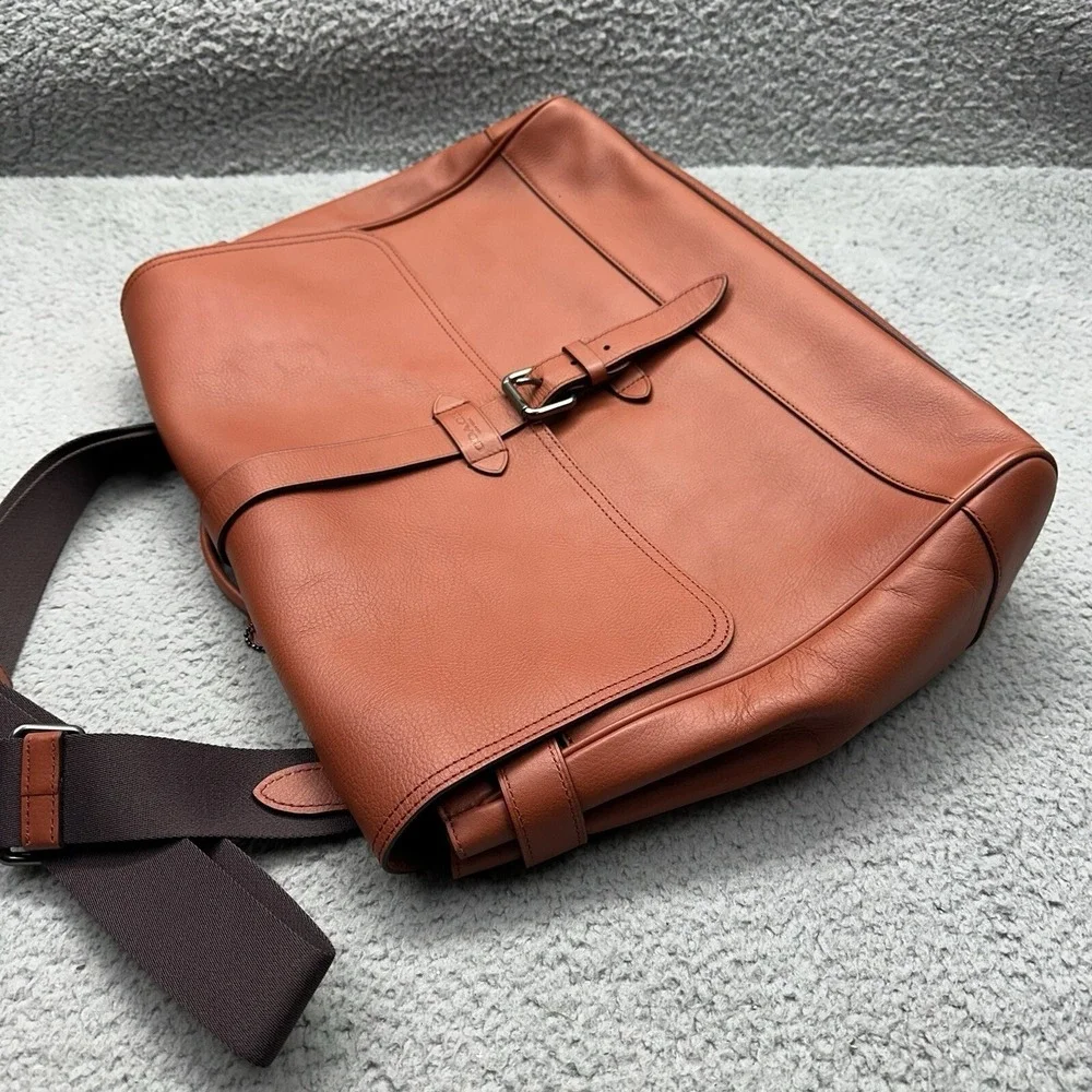 Genuine Coach F23204 Hudson Messenger Tote Terracotta 2 Way Leather Shoulder Bag